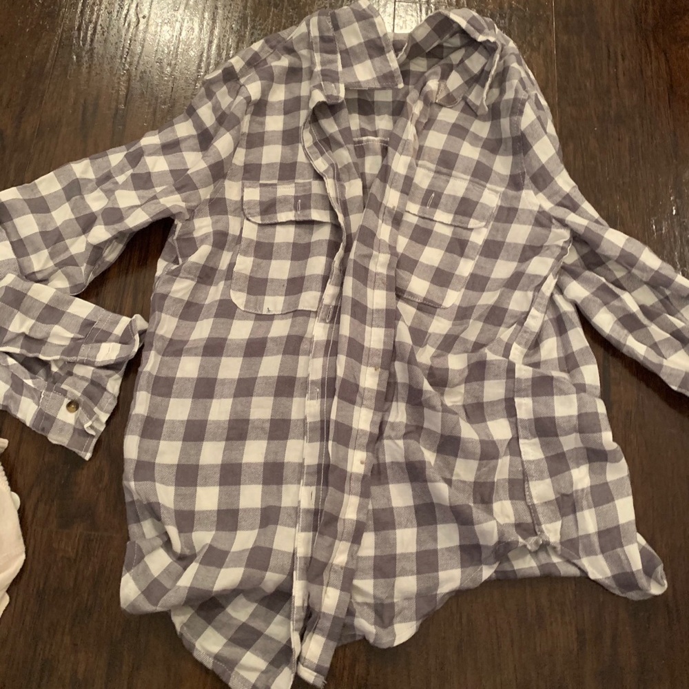 Gray hollister flannel